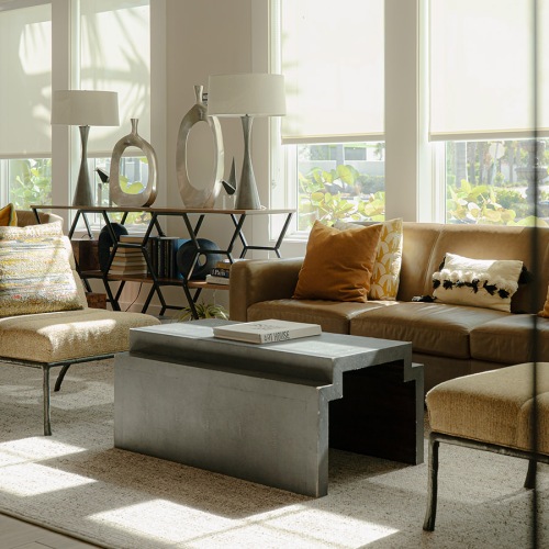 living room with couch and coffee table